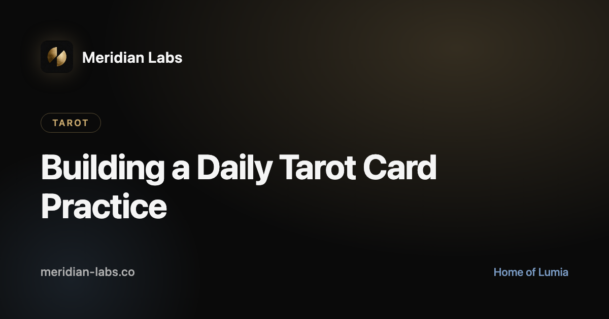 Building a Daily Tarot Card Practice